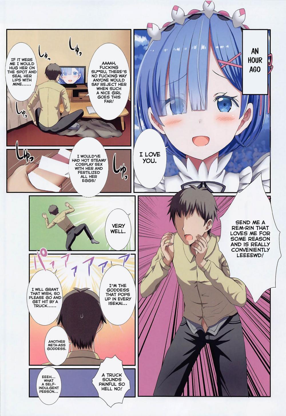 Hentai Manga Comic-Cosplay SEX with Rem-rin who was transported to my house-Read-3